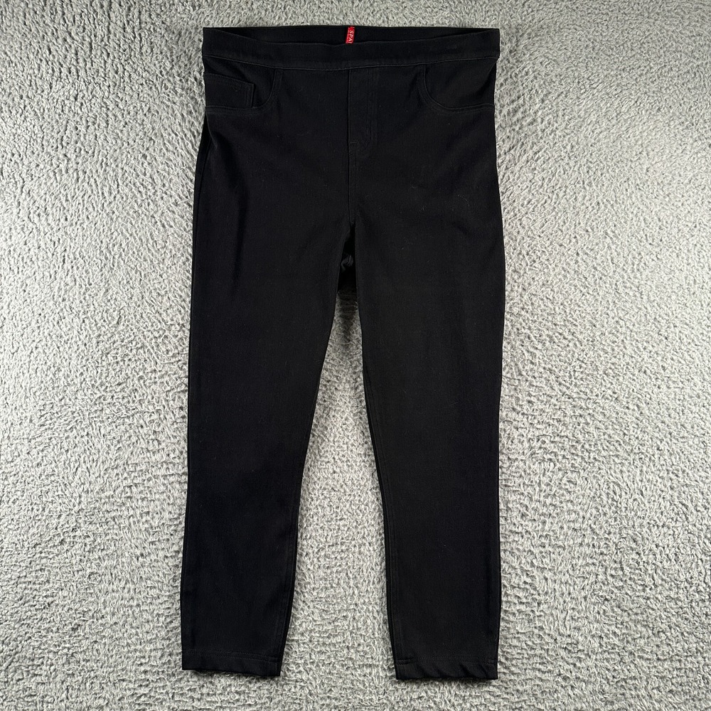 Spanx Pants Women's 1x Black Jeanish High Rise Leggings Plus Shapewear Slim